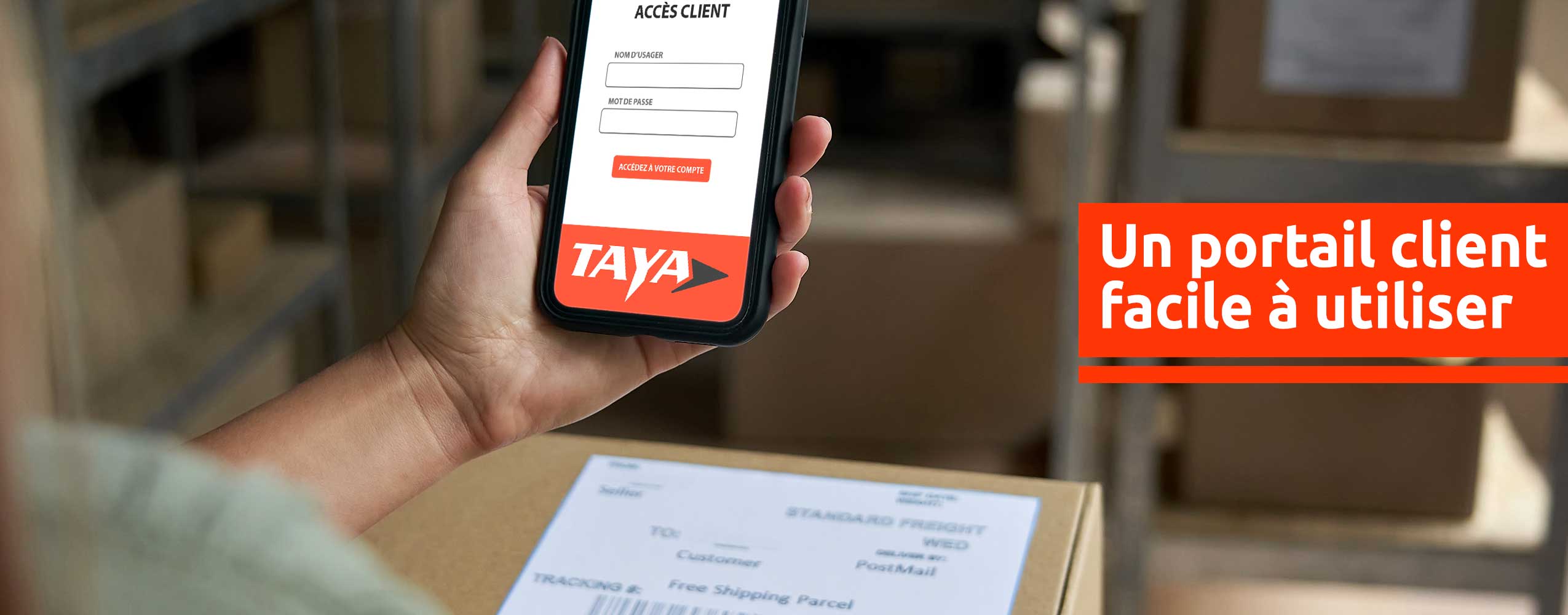 Taya Courrier - Un portail client facile à utiliser